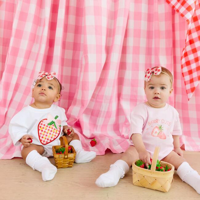 Berry Cute Strawberry Short Sleeve Romper, Ballet - Rompers - 4
