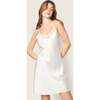 Women's Mulberry Silk White Lace Slip Dress - Nightgowns - 2