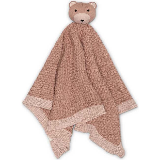 Violet Knitted Teddy Bear Lovie Blanket, Beige