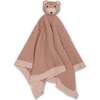 Violet Knitted Teddy Bear Lovie Blanket, Beige - Blankets - 1 - thumbnail