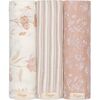Violet Floral 100% Cotton Muslin Swaddle Blankets (Set of 3), Beige - Swaddles - 1 - thumbnail
