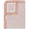 Violet Floral Muslin Baby Blanket with Ruffle Trim, Pink - Blankets - 1 - thumbnail