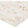 Violet Floral 100% Cotton Sateen Fitted Crib Sheet, Beige - Crib Sheets - 1 - thumbnail