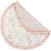 Violet Floral Ruffle Quilted Baby Play Mat, Beige - Playmats - 1 - thumbnail