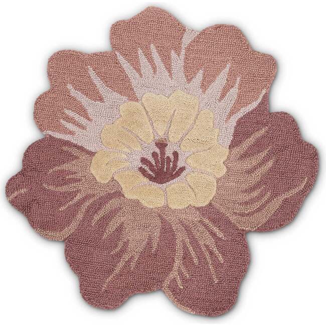 Violet Hand-Tufted Wool Nursery Rug (36" Round), Pink