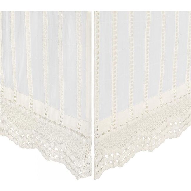 Off-White Lace Scallop Crib Skirt, White