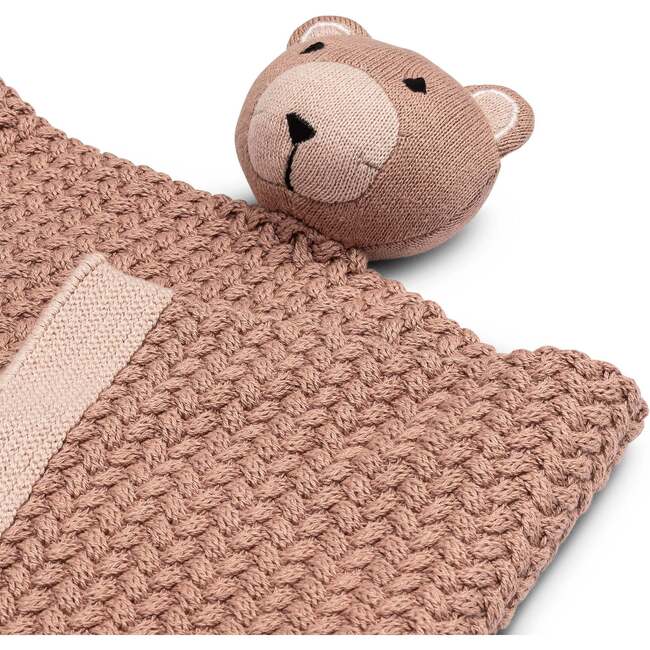 Violet Knitted Teddy Bear Lovie Blanket, Beige
