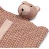 Violet Knitted Teddy Bear Lovie Blanket, Beige - Blankets - 2