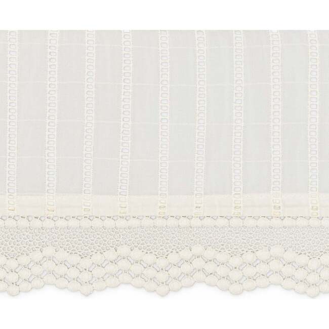 Off-White Lace Scallop Crib Skirt, White