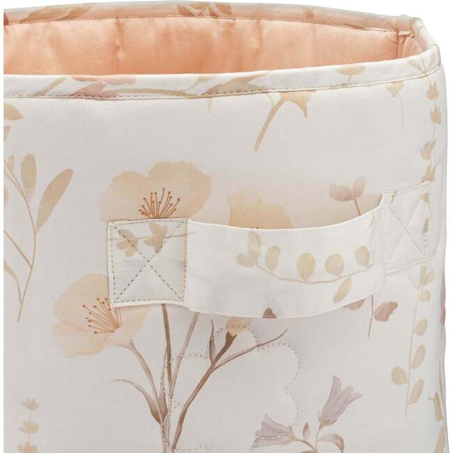 Violet Quilted Nursery Storage Bin, Beige