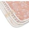Violet Floral Cotton Muslin Baby Burp Cloth Set (3 Pack), Pink - Towels - 2