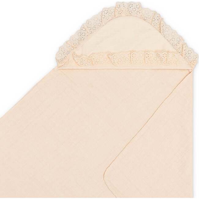 Violet Ruffle Hooded Baby Bath Towel, Beige