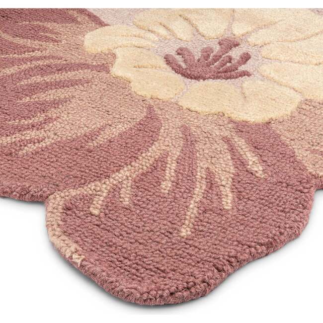 Violet Hand-Tufted Wool Nursery Rug (36" Round), Pink
