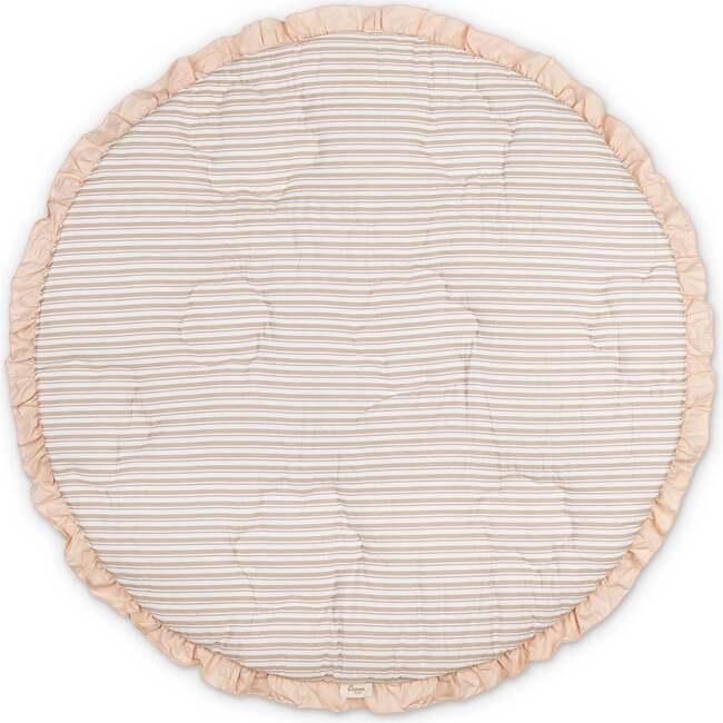 Violet Floral Ruffle Quilted Baby Play Mat, Beige - Playmats - 3