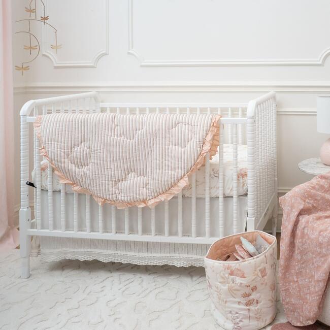 Off-White Lace Scallop Crib Skirt, White - Crib Skirts - 4