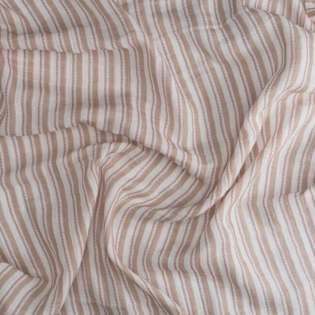 Violet Floral 100% Cotton Muslin Swaddle Blankets (Set of 3), Beige - Swaddles - 4