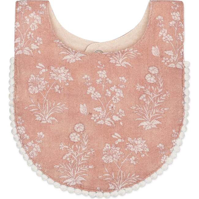 Violet Floral Cotton Baby Bib Set (3 Pack), Pink - Bibs - 4