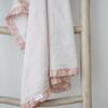Violet Floral Muslin Baby Blanket with Ruffle Trim, Pink - Blankets - 4