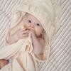 Violet Ruffle Hooded Baby Bath Towel, Beige - Towels - 4