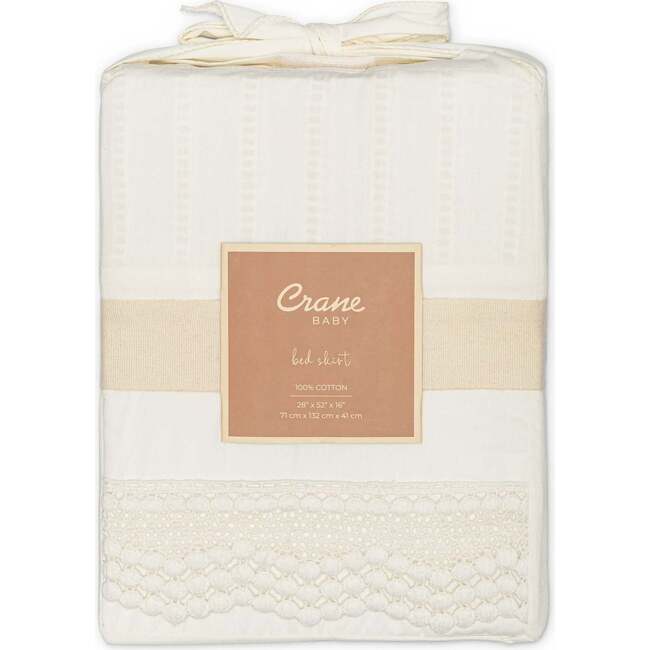 Off-White Lace Scallop Crib Skirt, White - Crib Skirts - 6