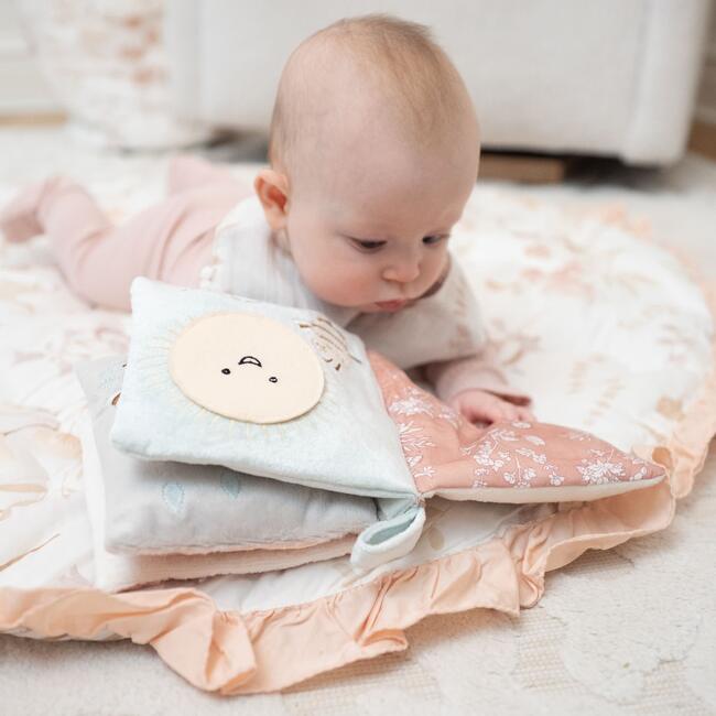 Violet Floral Ruffle Quilted Baby Play Mat, Beige - Playmats - 5