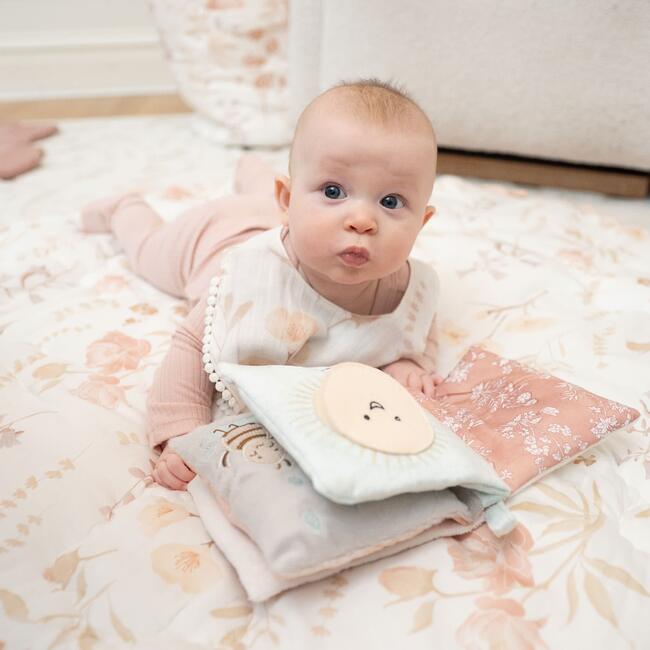 Violet Floral Cotton Baby Bib Set (3 Pack), Pink - Bibs - 7