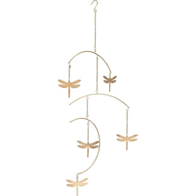 Dragonfly Brass Nursery Ceiling Hanging Decor, Gold