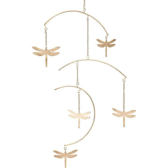 Dragonfly Brass Nursery Ceiling Hanging Decor, Gold
