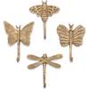 Dragonfly Antique Gold Wall Hook Set, Gold - Wall Décor - 1 - thumbnail