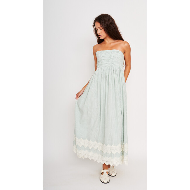Megan Dress, Mint Stripe