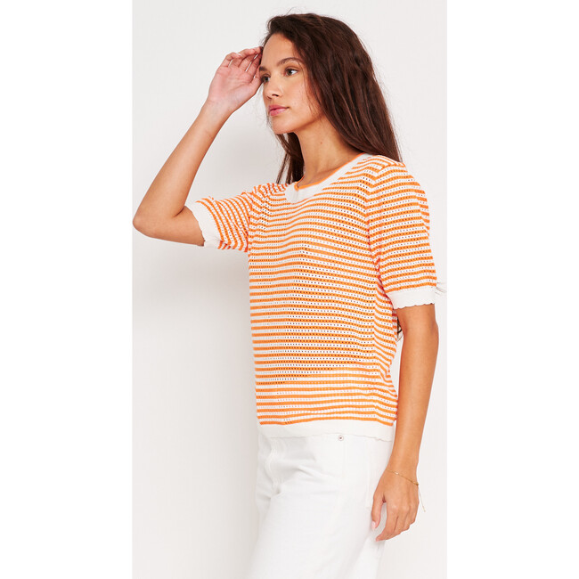 Cora Top, Coral Ivory - Sweaters - 5