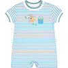 Stripe Knit Shortall With Painting Dog - Rompers - 1 - thumbnail