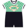 Stripe Knit Shortall With Baseball Field - Rompers - 1 - thumbnail