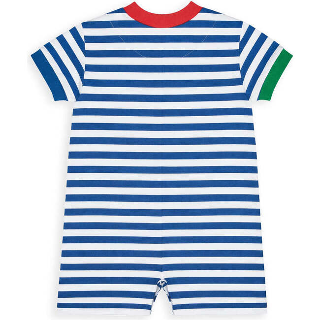 Stripe Knit Shortall With Sailboat
