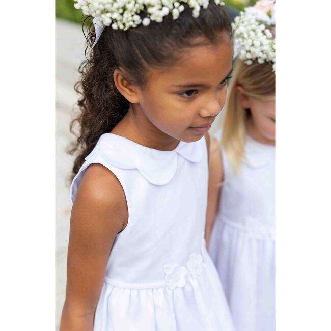 White Pique Flower Dress