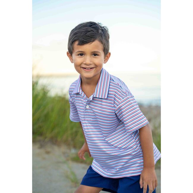 Stripe Print Performance Knit Polo