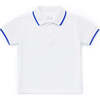White Polo Shirt With Royal Tipping - Polo Shirts - 1 - thumbnail