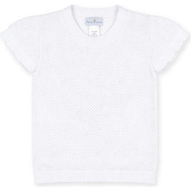 Short Sleeve Sweater with Scallop Edges
