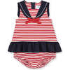Stripe Knit Romper With Sailor Collar - Rompers - 1 - thumbnail