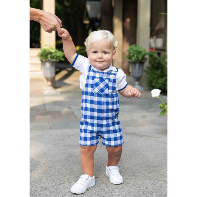 White Polo Shirt With Royal Tipping