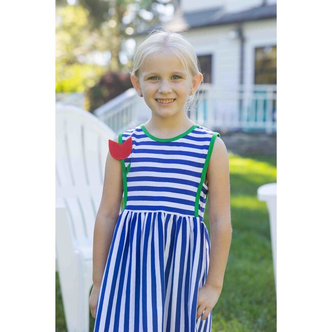 Stripe Knit Dress With Tulip