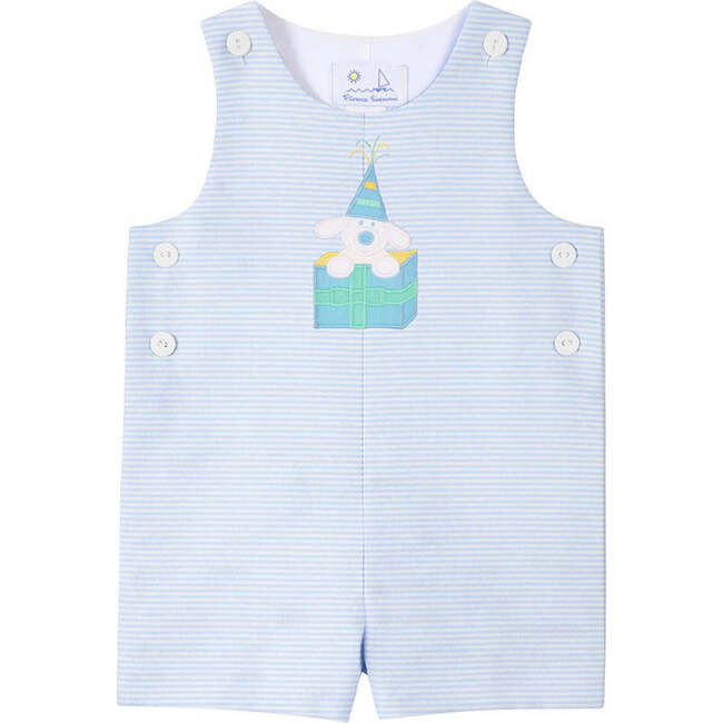 Seersucker Shortall With Present Puppy