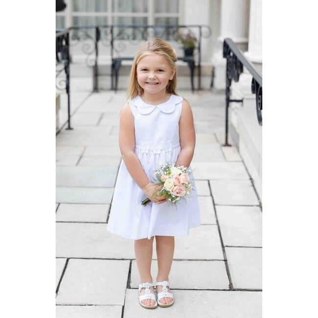 White Pique Flower Dress - Dresses - 5