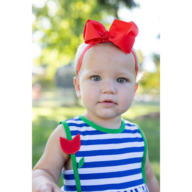 Stripe Knit Romper With Tulip