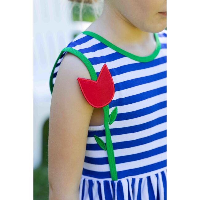 Stripe Knit Dress With Tulip - Dresses - 3