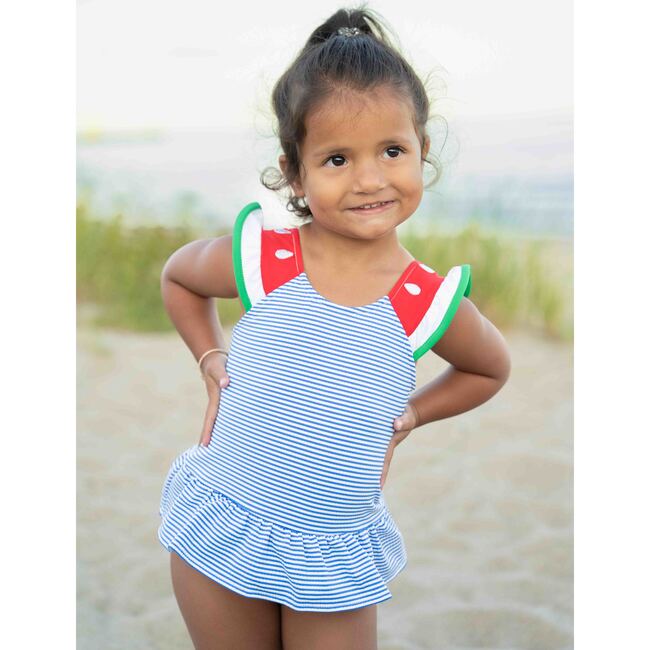Seersucker Swimsuit with Watermelon