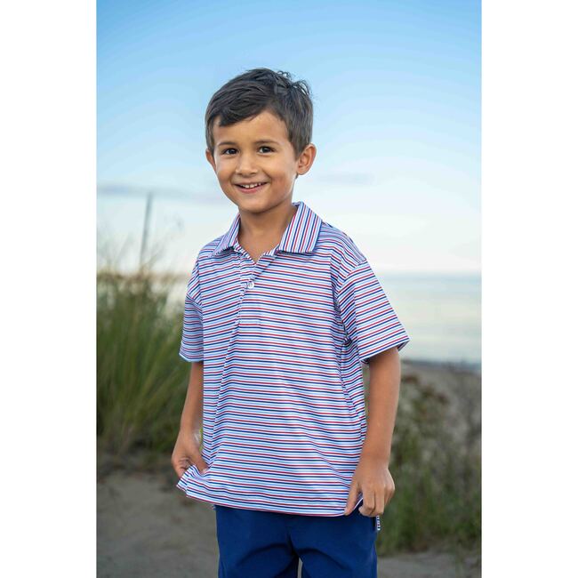 Stripe Print Performance Knit Polo - Polo Shirts - 4