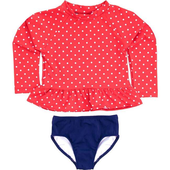 Polka Dot Rashguard Swimsuit
