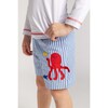 Seersucker Swim Trunk With Octopus - Swim Trunks - 2