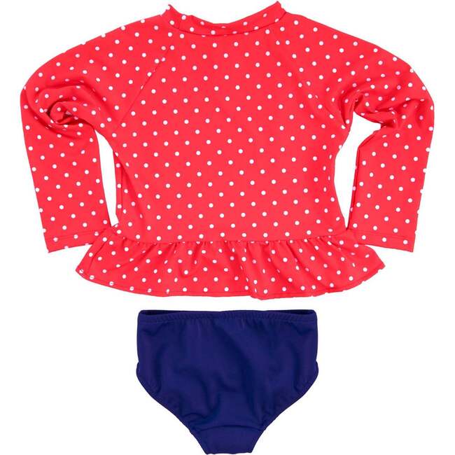 Polka Dot Rashguard Swimsuit